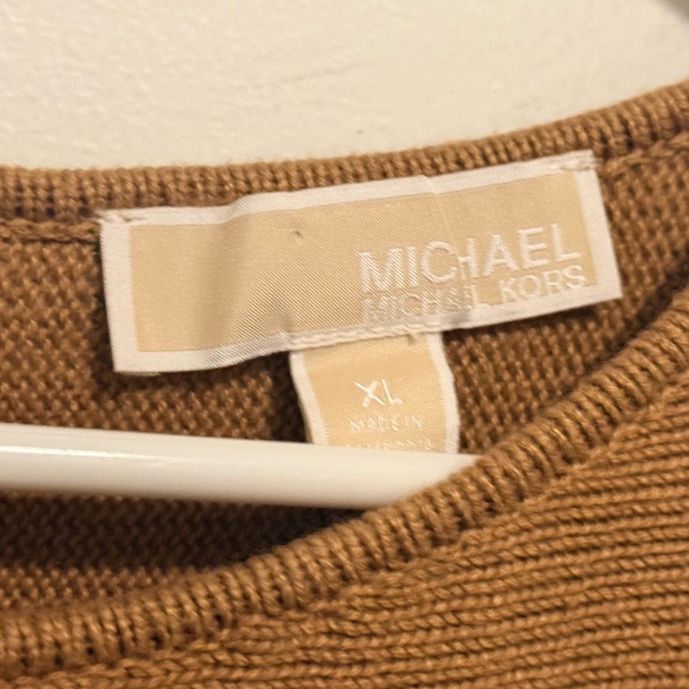 Michael Kors Camel Crewneck Long Sleeve Sweater - Picture 3 of 4